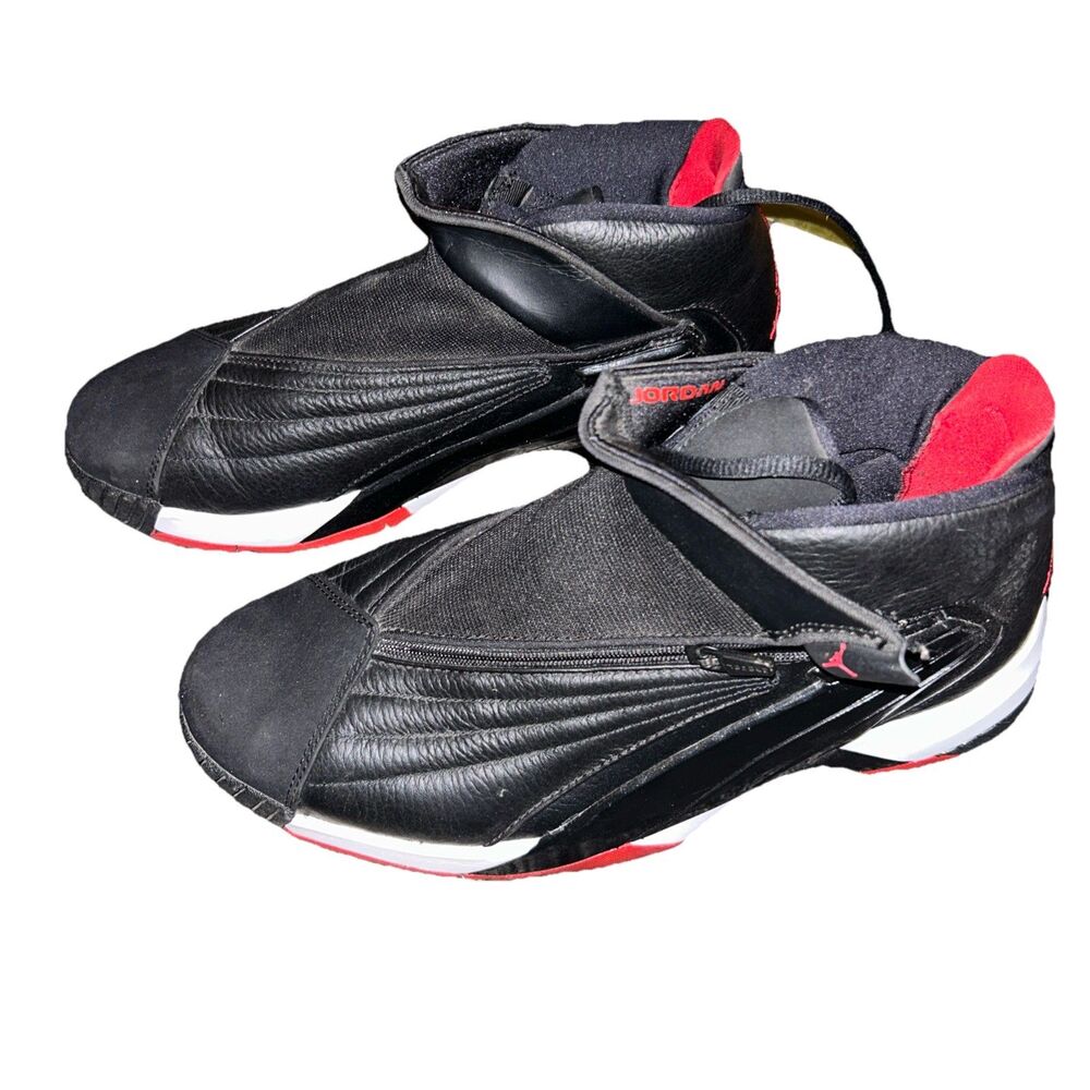 Nike Air Jordan 18 XVIII Black Red Zip Up Men’s Size 11.5 Sneakers